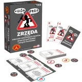 Opakowanie gry towarzyskiej ZRZĘDA z widocznym zestawem kart i planszą