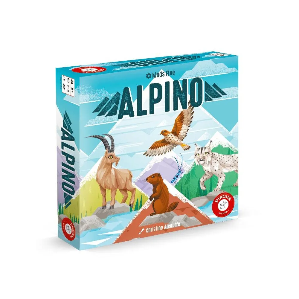 Plansza i płytki do gry Alpino PIATNIK z motywami alpejskiej przyrody