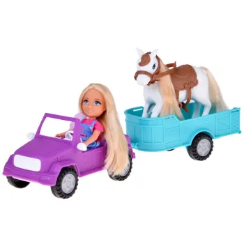 Ankiki Zestaw Lalka Farmerka z Koniem, Autkiem i Przyczepą ZA5881