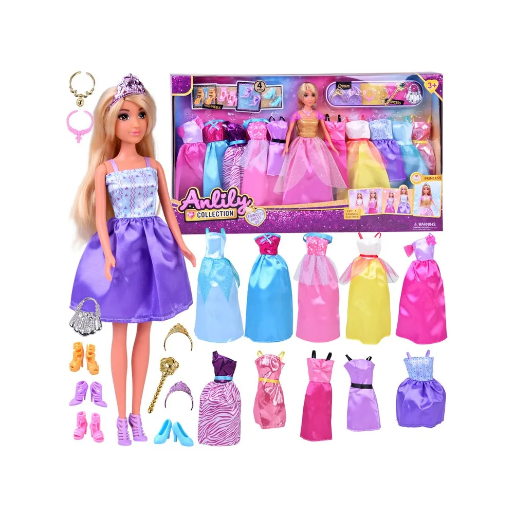 lalka modelka Anlily z sukienkami i akcesoriami