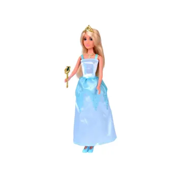 detal lalki Anlily w kolorowej sukience i tiarze