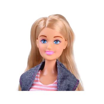 kolorowa sukienka letnia na lalce Anlily z jasnym tłem