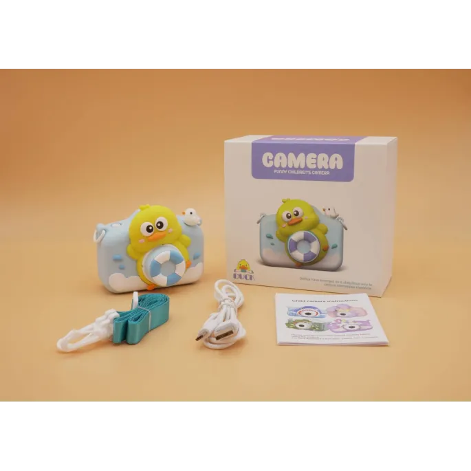 aparat fotograficzny w kształcie kaczki dla dzieci, widok z przodu