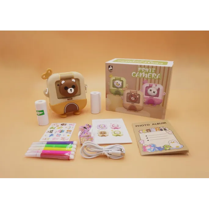 aparat fotograficzny do zdjęć natychmiastowych w kształcie misia dla dzieci