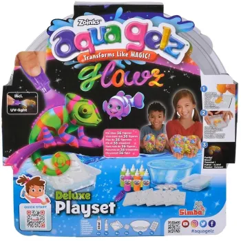 Aqua Gelz Zestaw Deluxe świecący w ciemności z kolorowymi żelami i foremkami