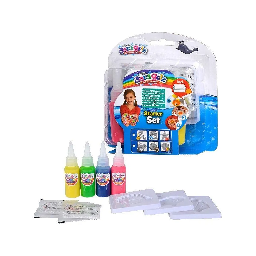 Aqua Gelz zestaw kreatywny z żelami, foremkami i miską do tworzenia figurek 3D