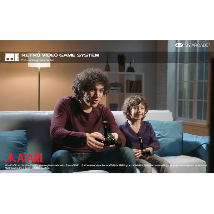 ikony gier Asteroids, Centipede i innych na menu konsoli Atari