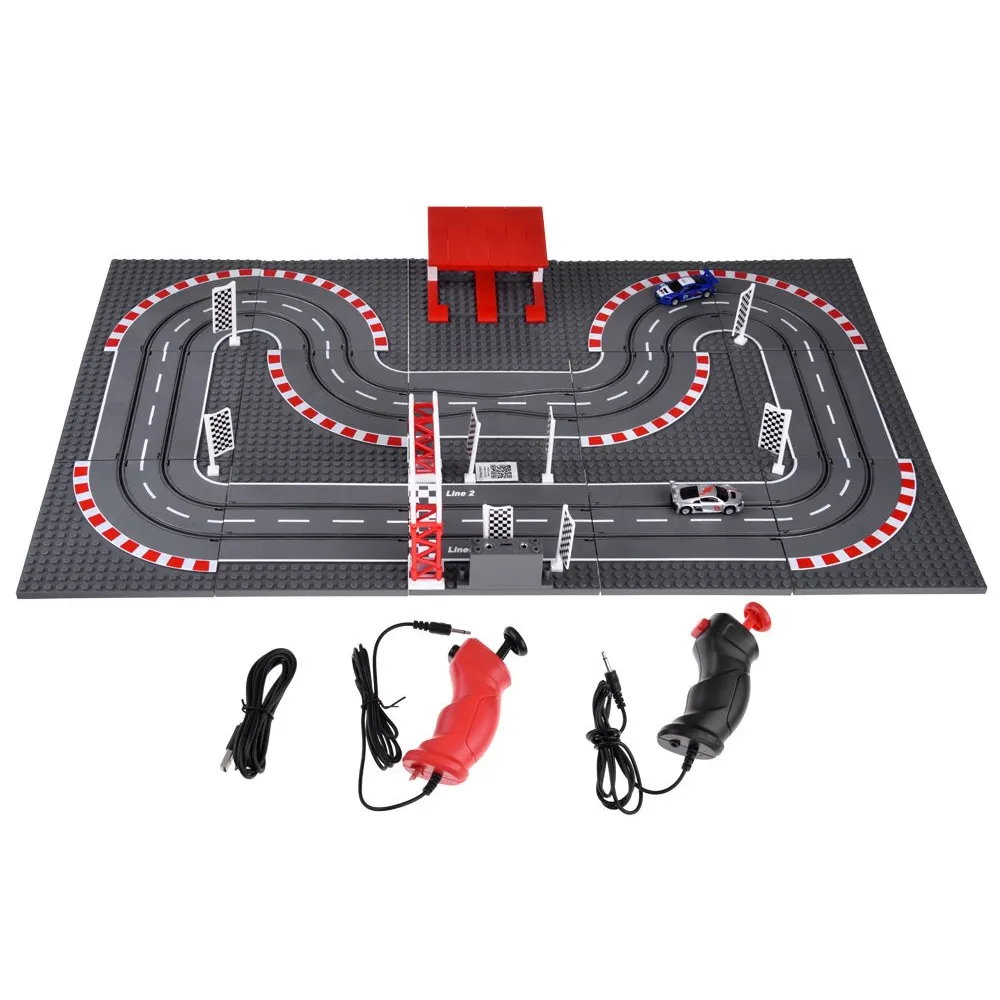 Zbliżenie na tory do samodzielnego montażu w zestawie wyścigowym