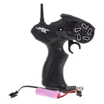 Czarne autko metalowe Speed R/C widoczne z boku na białym tle