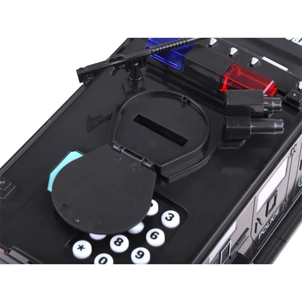 Kolorowe efekty świetlne podczas działania autka skarbonki