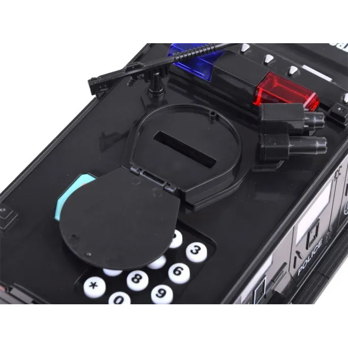 Kolorowe efekty świetlne podczas działania autka skarbonki