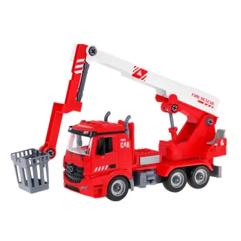 Scena zabawy autkiem strażackim z efektami świetlnymi i dźwiękowymi