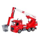 Scena zabawy autkiem strażackim z efektami świetlnymi i dźwiękowymi