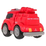 Autko straż pożarna na magnesy na białym tle z ruchomą armatką