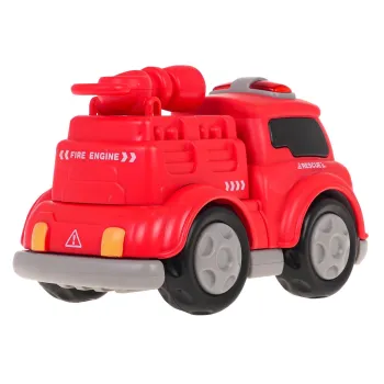 Rozłożone części zabawki straż pożarna z widocznymi magnesami