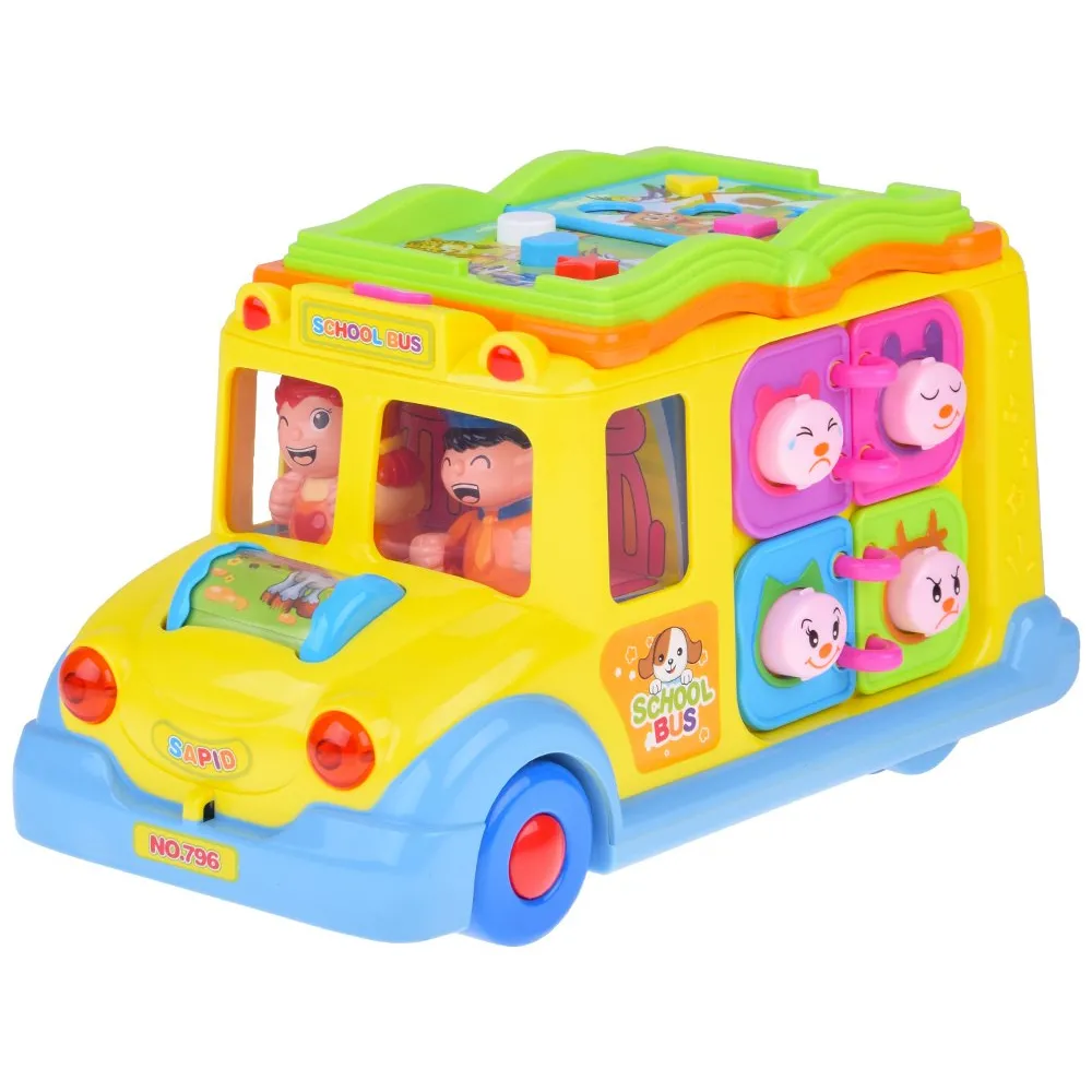 zbliżenie na obrotowy wałek ze zwierzątkami z przodu autobusu