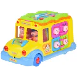 zbliżenie na obrotowy wałek ze zwierzątkami z przodu autobusu