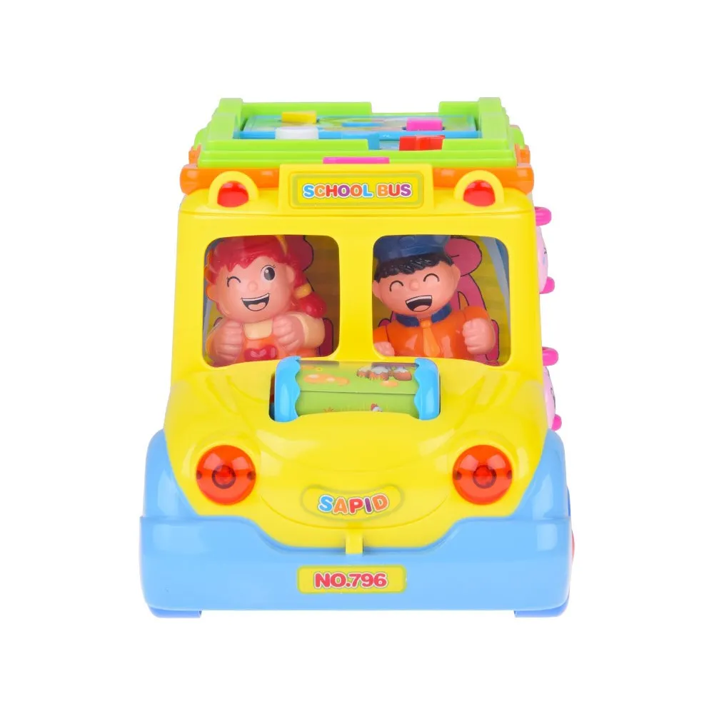 kolorowa książeczka z przyciskami na dachu autobusu