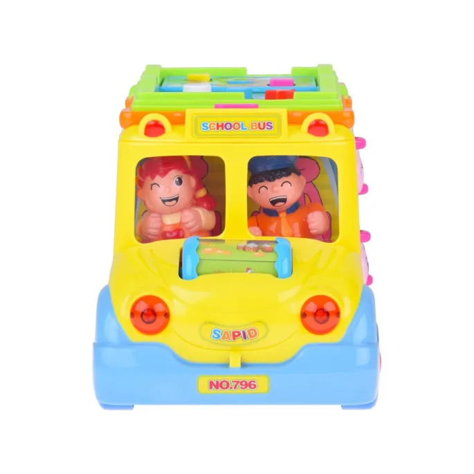 kolorowa książeczka z przyciskami na dachu autobusu