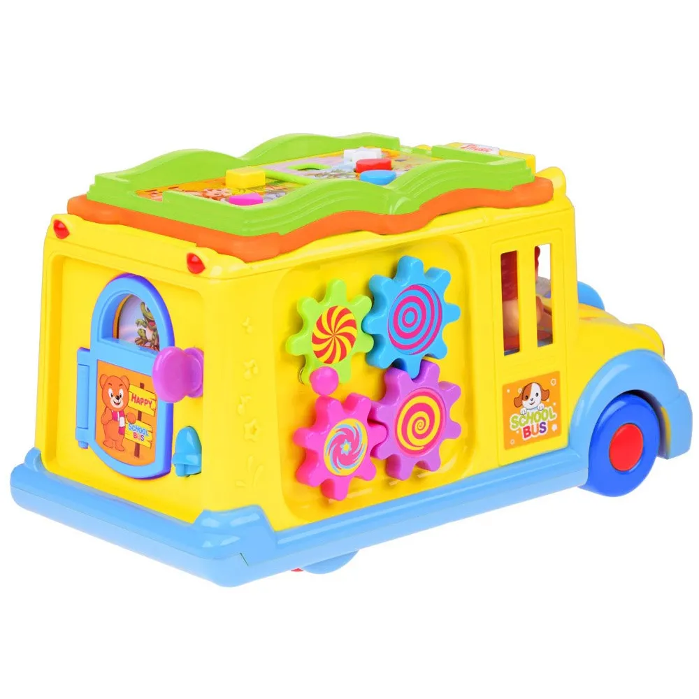 cztery kolorowe koła zębate z korbką po boku zabawki