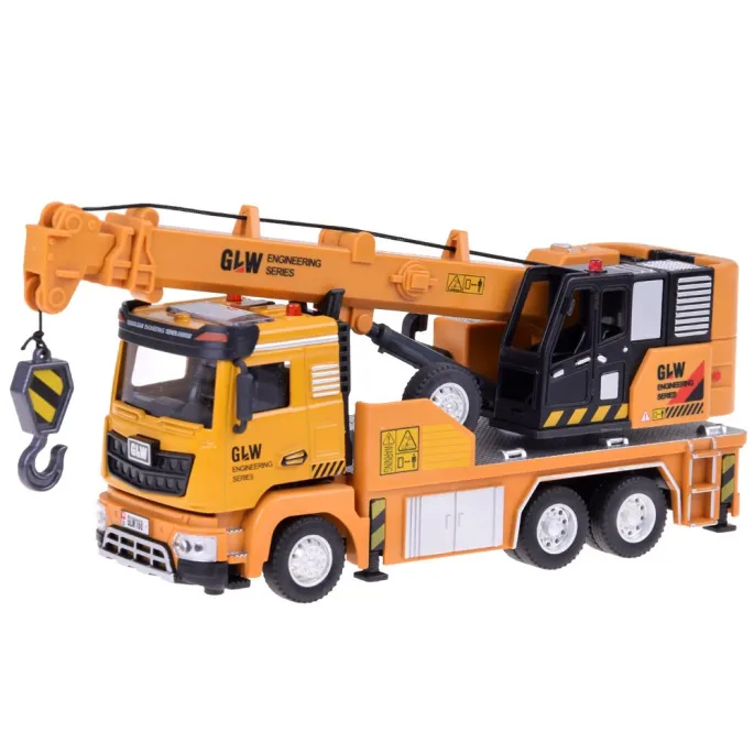 zbliżenie na ruchome ramię z linką i hakiem dźwigu zabawki