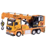 zbliżenie na ruchome ramię z linką i hakiem dźwigu zabawki