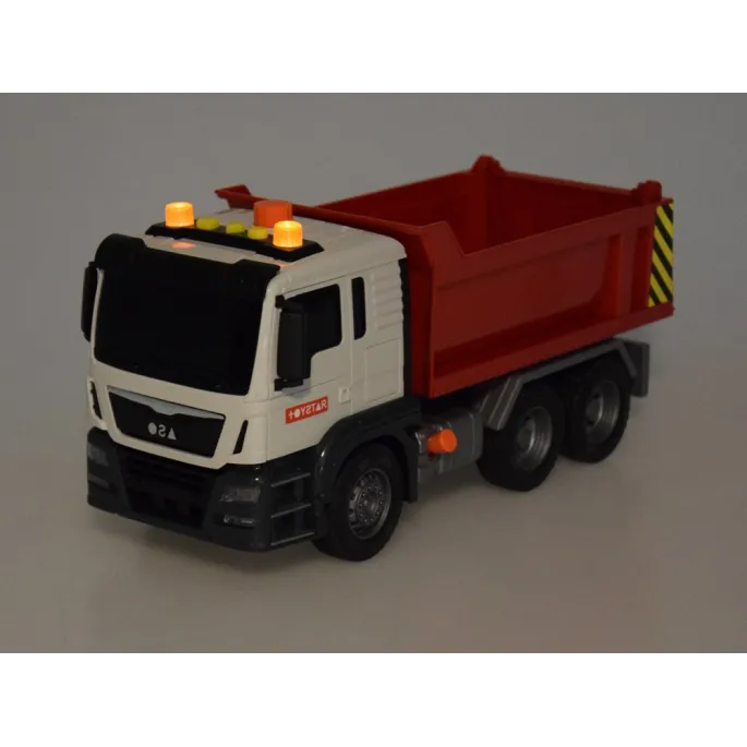 Zabawka wywrotka na kolorowym placu budowy w pokoju