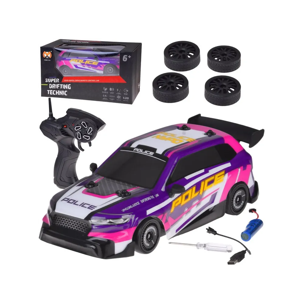 Auto do driftu zdalnie sterowane z podświetlaną karoserią LED