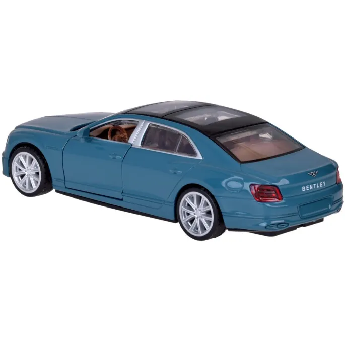 Model Bentley Flying Spur Hybrid na tle białym z widoczną linią boczną