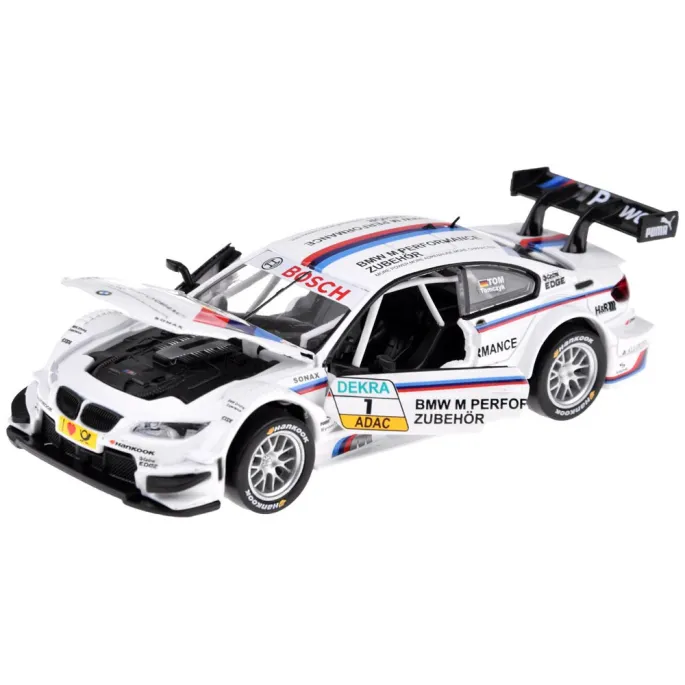 zbliżenie na wytrzymałą konstrukcję, metalowy model bmw m3 dtm