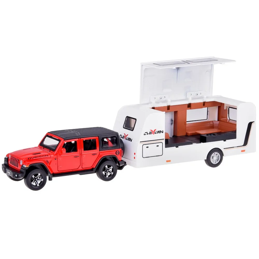 zbliżenie na realistyczny model samochodu terenowego w zestawie