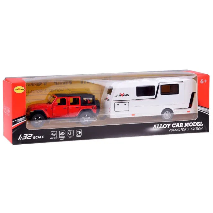 bagażnik samochodu terenowego z akcesoriami w tle