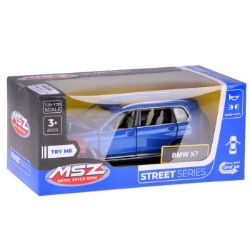 BMW X7 1:32 ustawione na podłożu, gotowe do dynamicznej jazdy