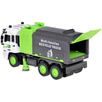 otwierana tylna klapa śmieciarki rc0684 w pozycji do wyładunku