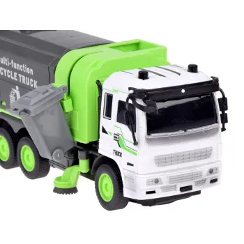 kosz na śmieci i podnośnik zamontowane przy śmieciarce rc0684