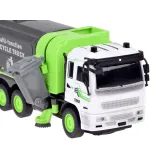 kosz na śmieci i podnośnik zamontowane przy śmieciarce rc0684