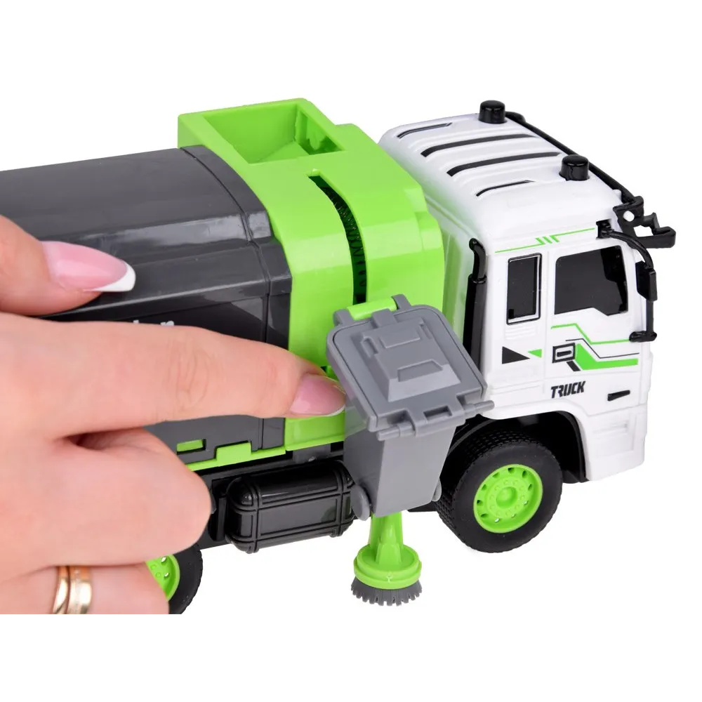 śmieciarka rc0684 z efektami świetlnymi na przodzie pojazdu