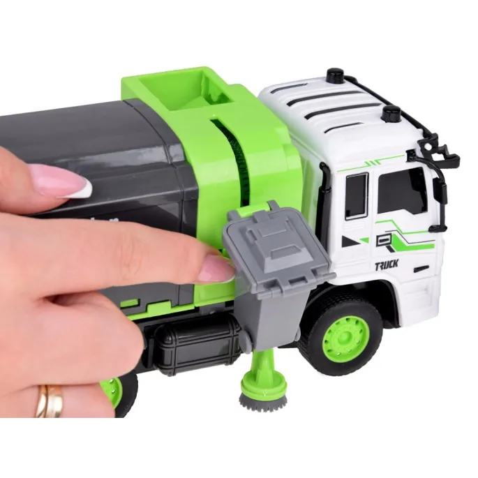 śmieciarka rc0684 z efektami świetlnymi na przodzie pojazdu