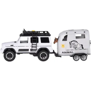 przyczepa typu bukmanka z motywem konia podczas otwierania klapy