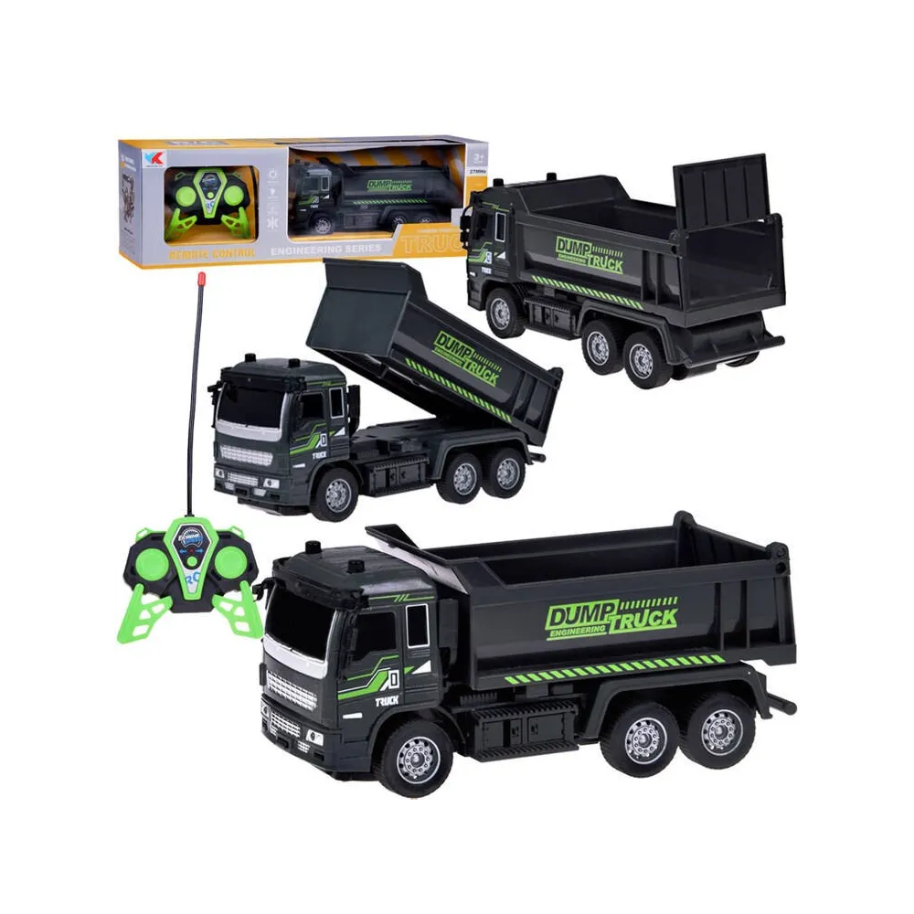 Zdalnie sterowana wywrotka RC0637 na białym tle