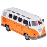 widok boczny na okna i drzwi autobusu zabawkowego