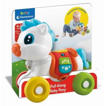 kolorowa zabawka interaktywny kucyk dla dzieci widoczny z boku