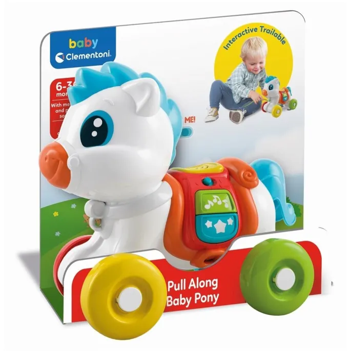 kolorowa zabawka interaktywny kucyk dla dzieci widoczny z boku