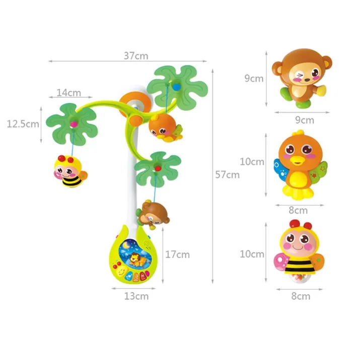 detal gumowego uchwytu karuzelki ZA0636 do mocowania w łóżeczku