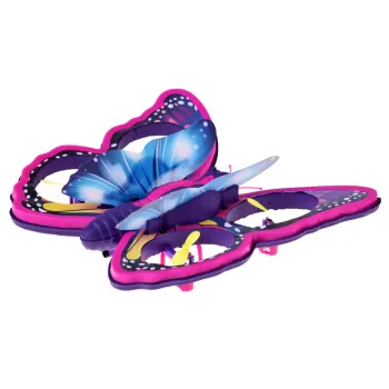 zbliżenie na kolorowe skrzydła motyla z podświetleniem led