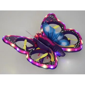 efektowne diody led na skrzydłach i głowie motyla drona