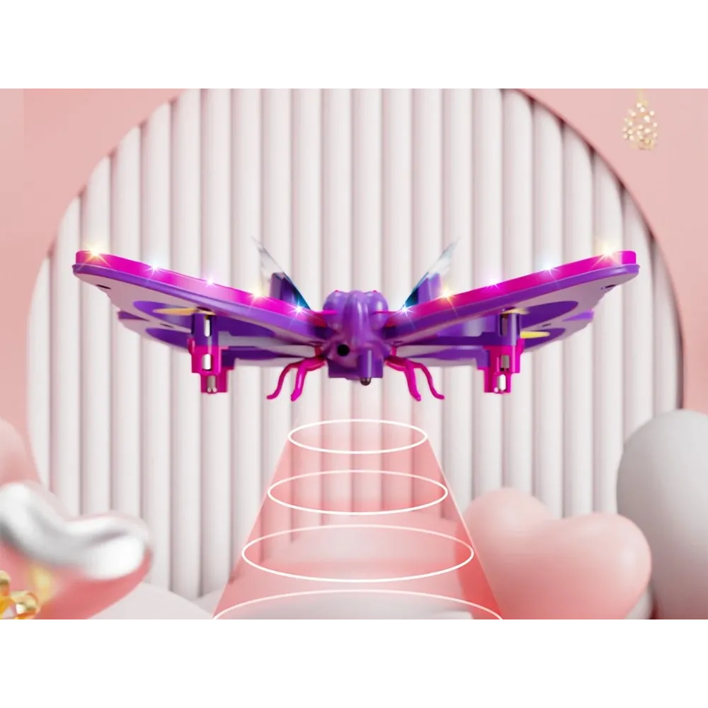 kompaktowy motyl dron gotowy do lotu pośród akcesoriów
