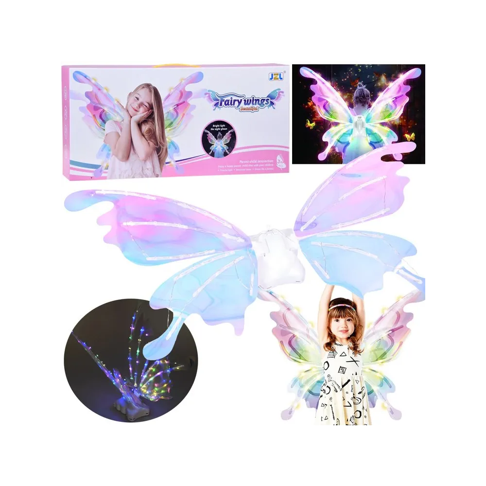 bajkowe skrzydła led rozłożone w całej okazałości