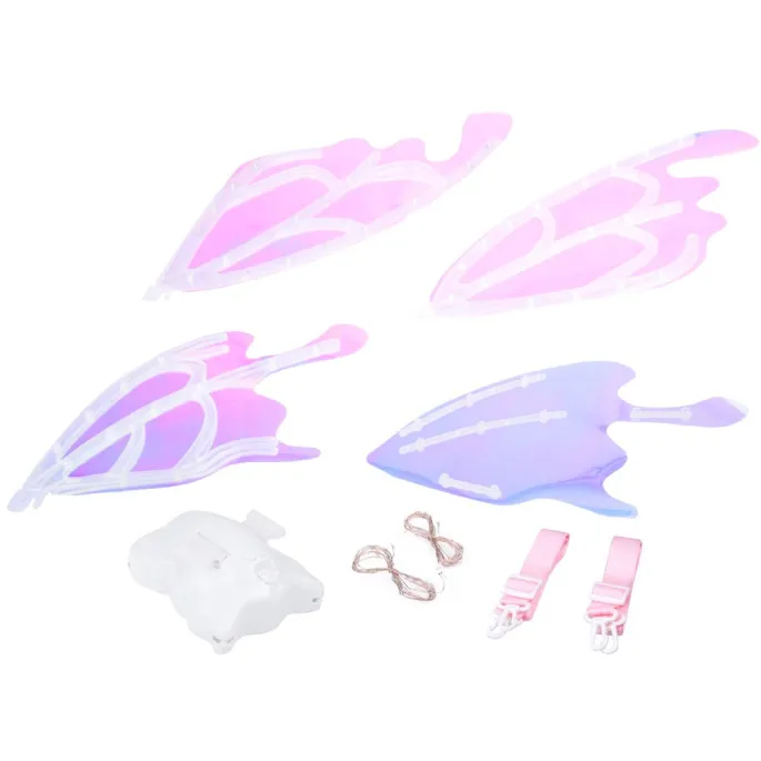 skrzydła dla dziecka na różowych, regulowanych szelkach