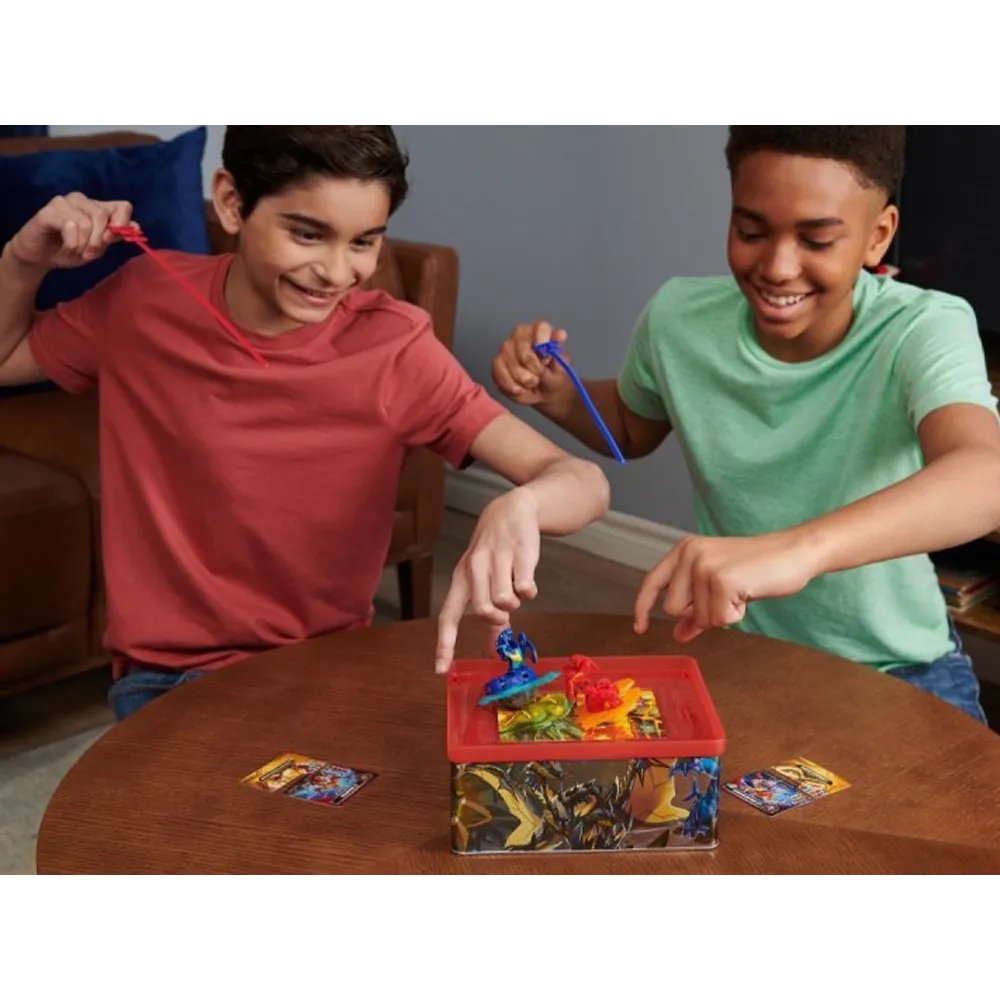 Praktyczna puszka Bakugan o wymiarach ok. 21 x 17 x 8 cm